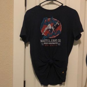 navy blue nautica graphic tee